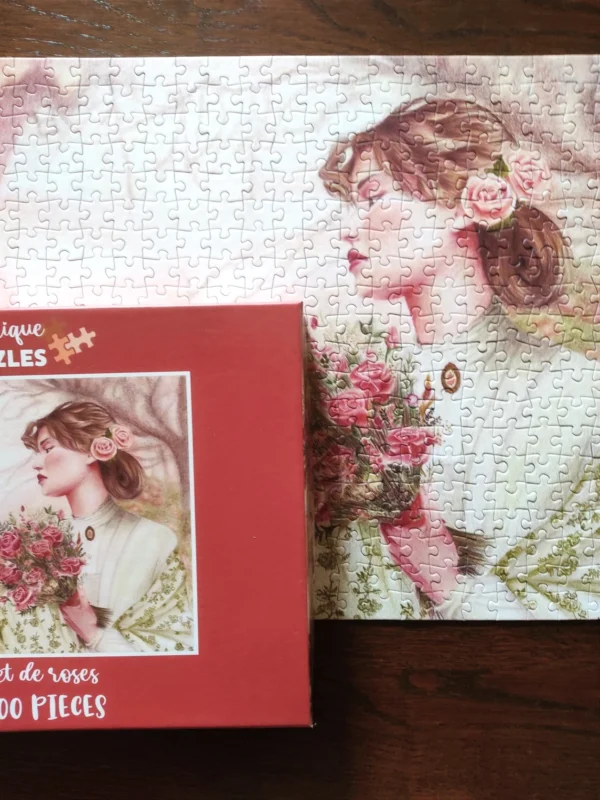 Puzzle 500 pièces adulte illustration automne en rose bouquet
