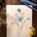 coloriage fleurs bleues
