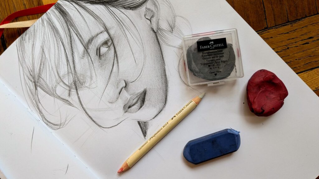 croquis dessin gommes faber castell