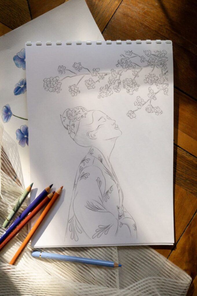 coloriage aux crayons