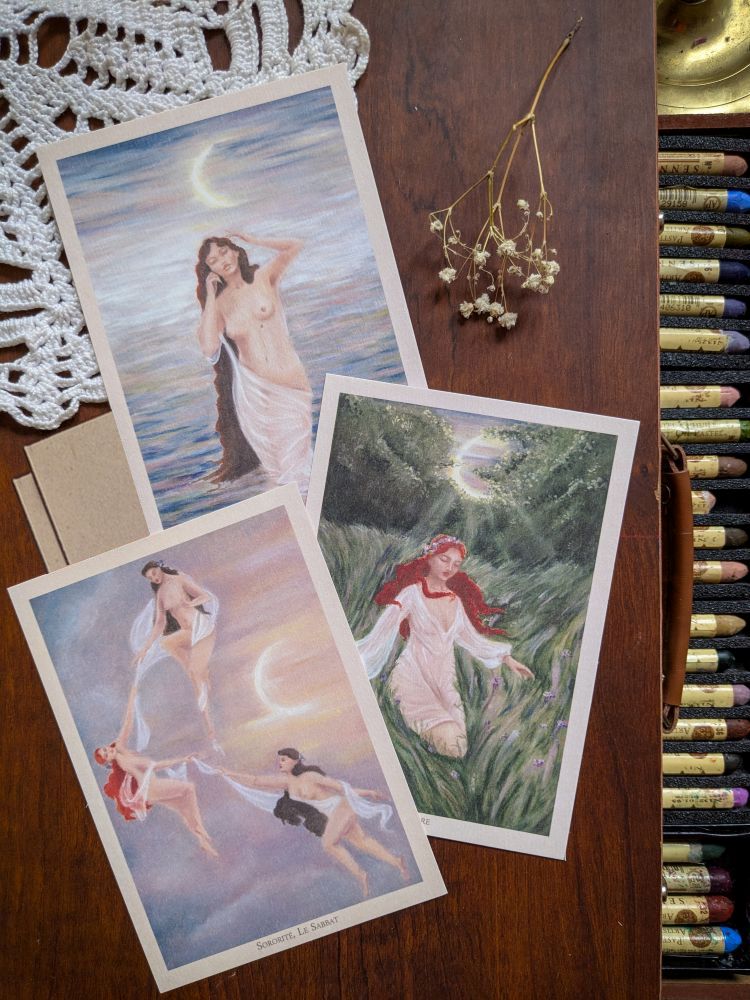 cartes sorcières l'automne en rose