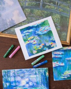 atelier de dessin monet nympheas aux pastels à l'huile